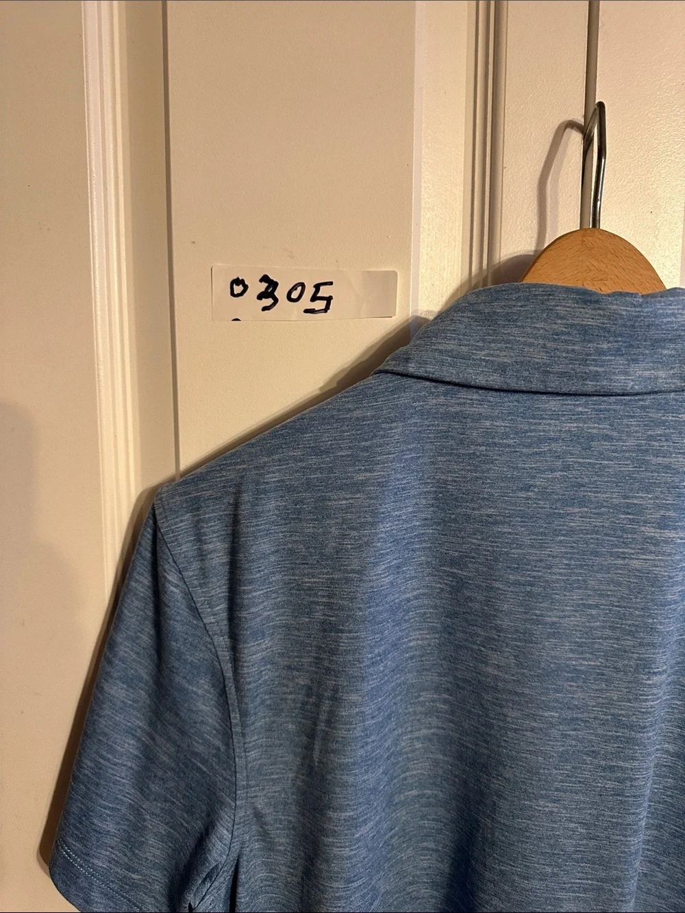 J. Crew Heathered Light Blue Performance Polo